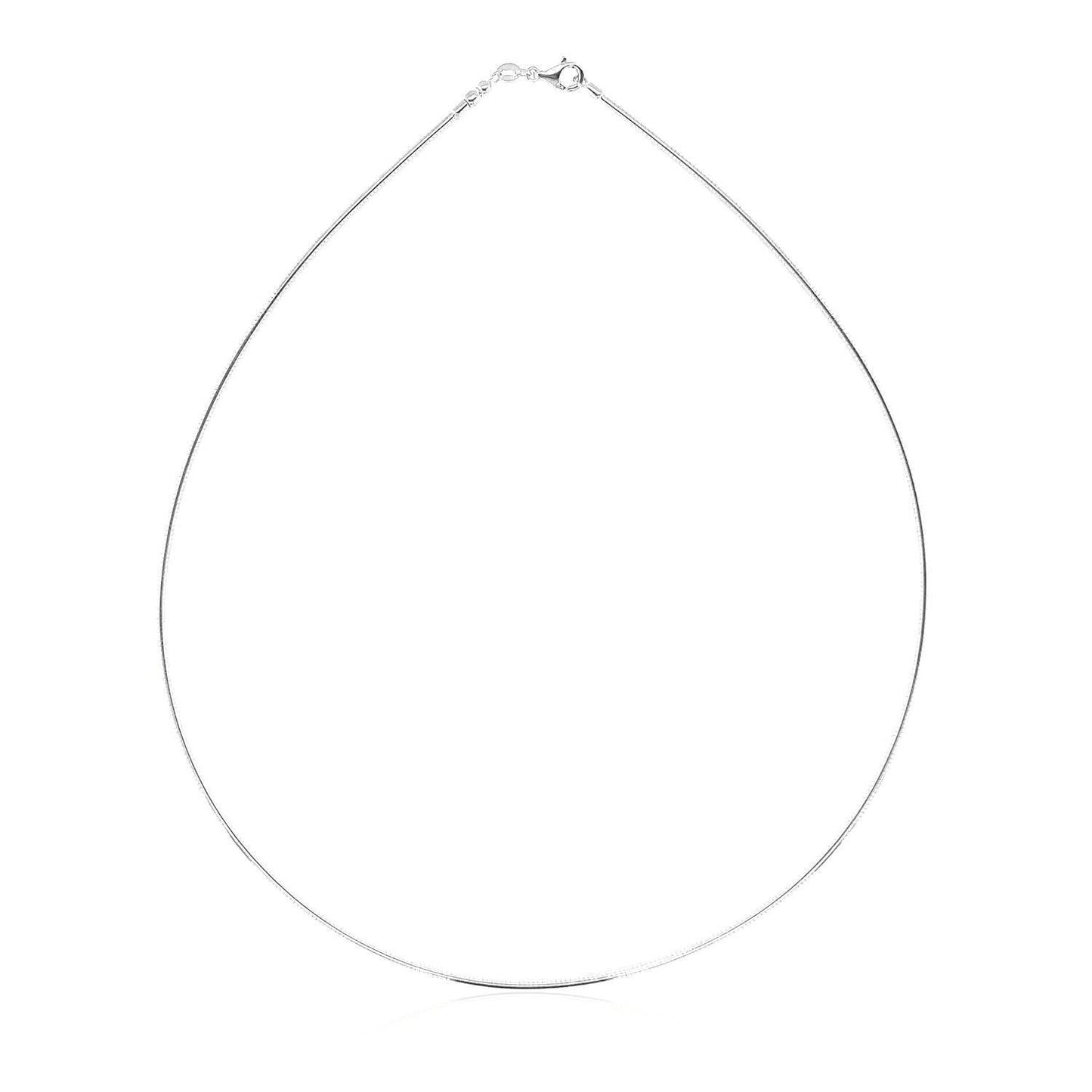 14k White Gold Necklace in a Round Omega Chain Style