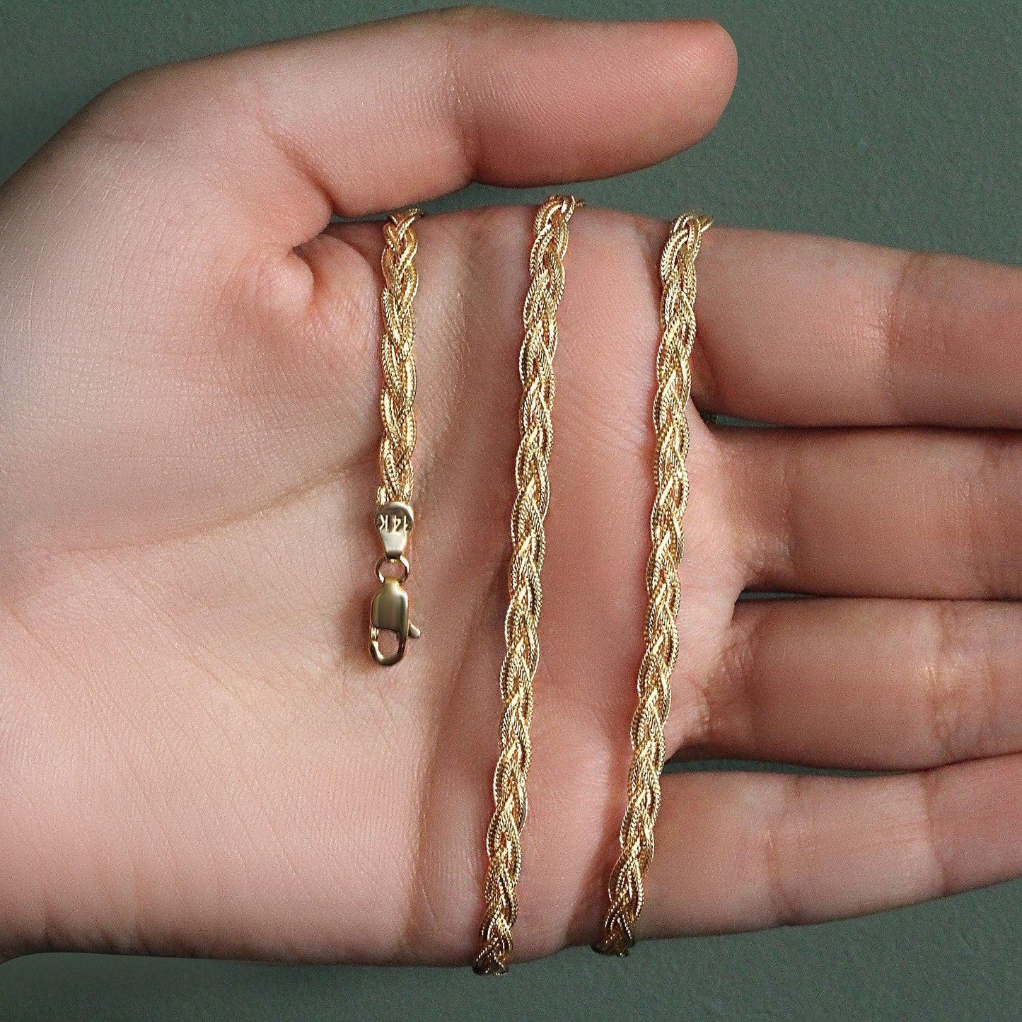 14k Yellow Gold Braided Chain (3.50 mm)