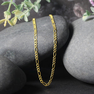 14k Yellow Gold Solid Figaro Chain (2.80 mm)