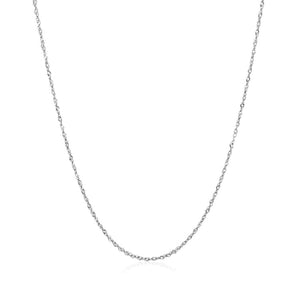 14k White Gold Singapore Chain 0.8mm (0.81 mm)