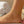 14k Yellow Gold Anklet with Flat Hammered Oval Links