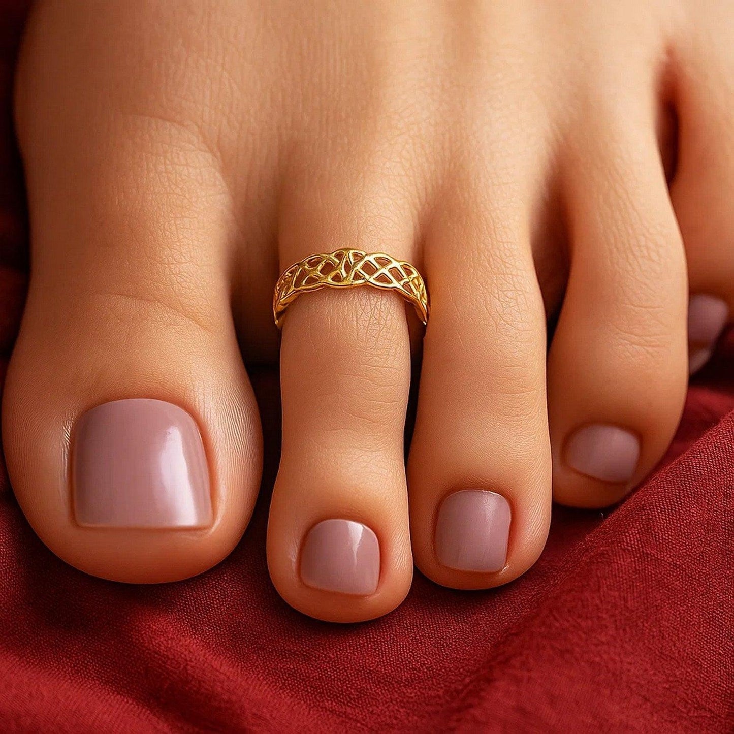14k Yellow Gold Toe Ring in a Celtic Knot Style