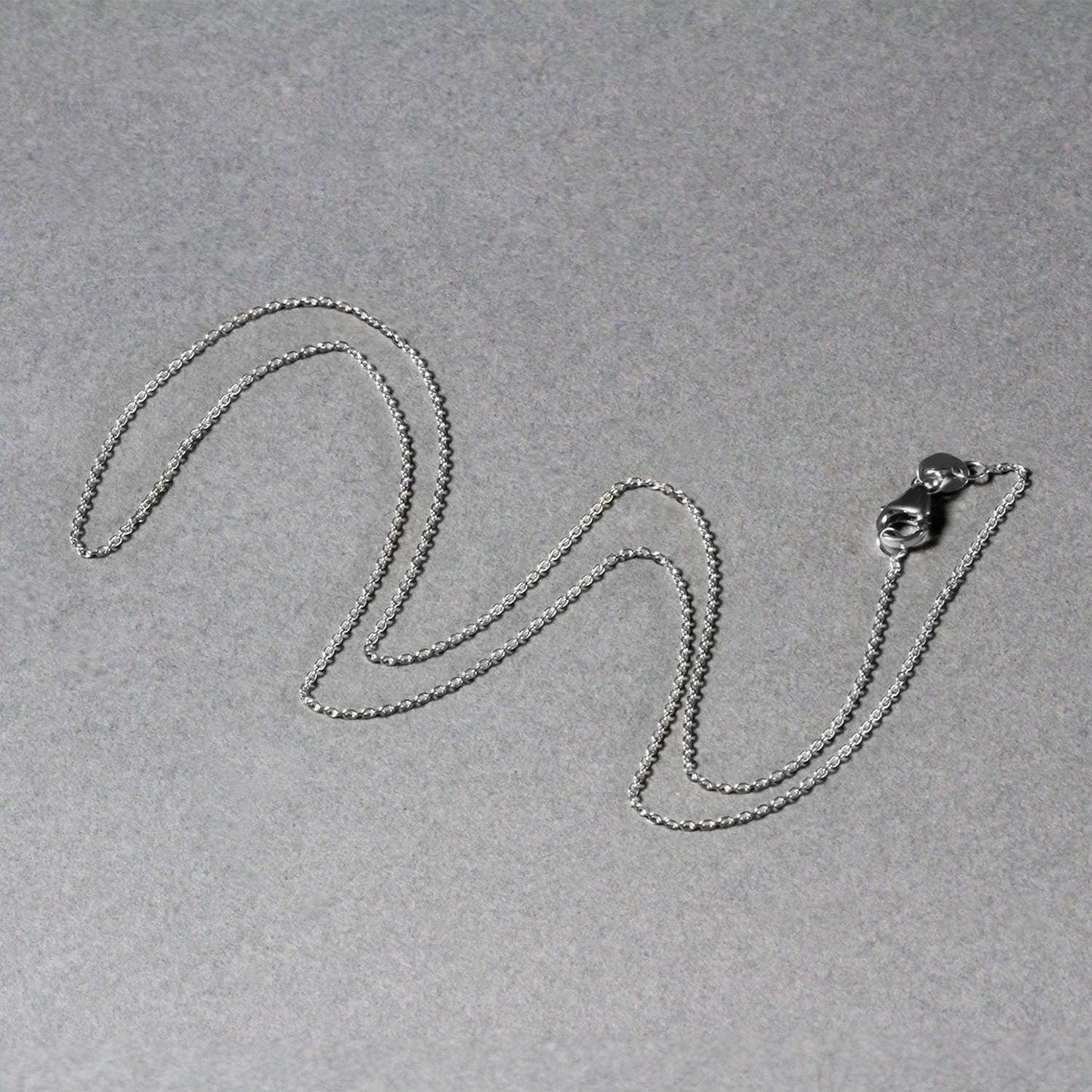 14k White Gold Oval Cable Link Chain (0.97 mm)