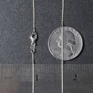 14k White Gold Oval Cable Link Chain (0.97 mm)