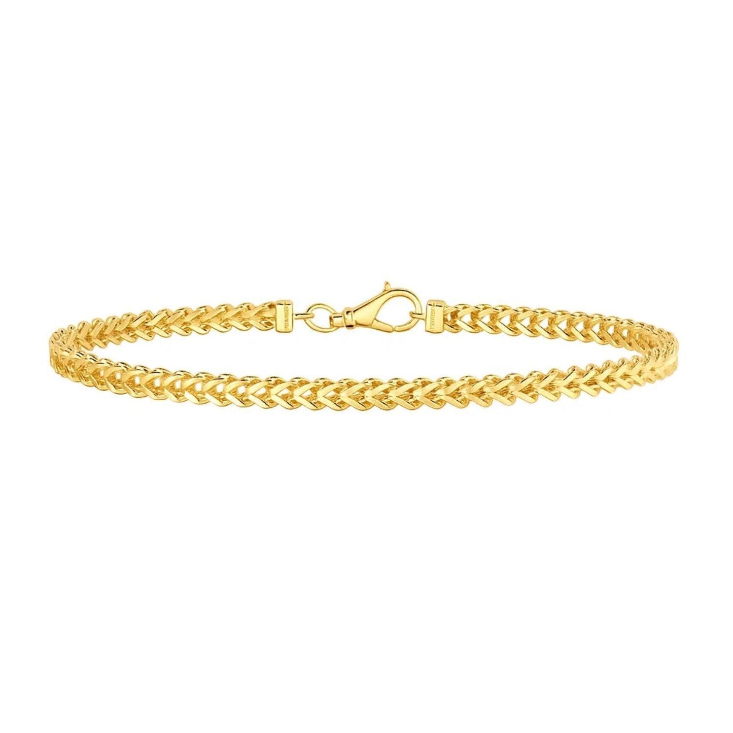 14k Yellow Gold Square Franco Bracelet  (4.40 mm)