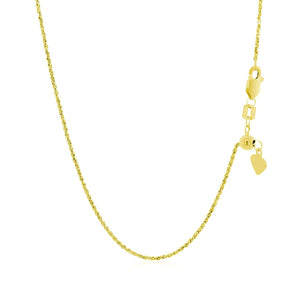 14k Yellow Gold Adjustable Rope Chain (0.95 mm)