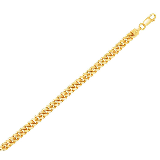Sterling Silver Yellow Gold Plated Miami Cuban Chain (4.90 mm)