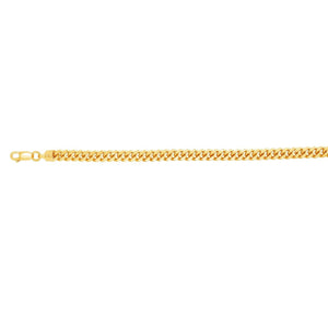 Sterling Silver Yellow Gold Plated Miami Cuban Chain (4.90 mm)