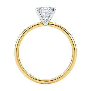 2 Carat Emerald Lab Grown IGI G/VS1 Diamond Solitaire Ring in 14K Yellow Gold