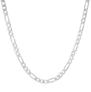 14k White Gold Solid Figaro Chain (2.60 mm)