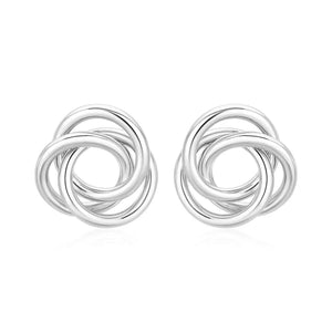 Polished Open Love Knot Earrings in Sterling Silver