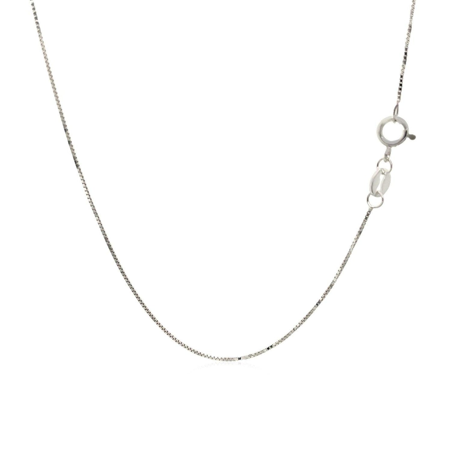 14k White Gold Adjustable Box Chain (0.60 mm)
