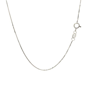14k White Gold Adjustable Box Chain (0.60 mm)