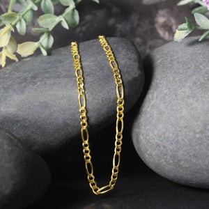 10k Yellow Gold Solid Figaro Chain (2.60 mm)