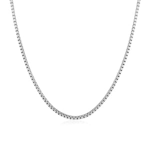 14k White Gold Classic Box Chain (1.10 mm)