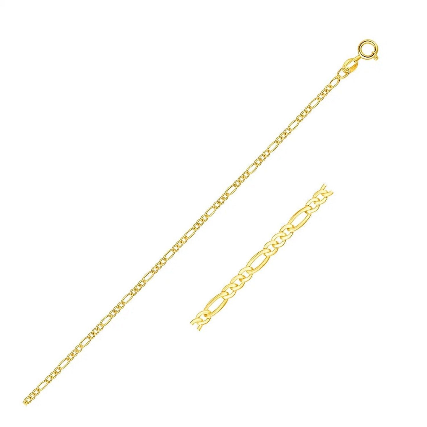 14k Yellow Gold Figaro Bracelet (1.90 mm)