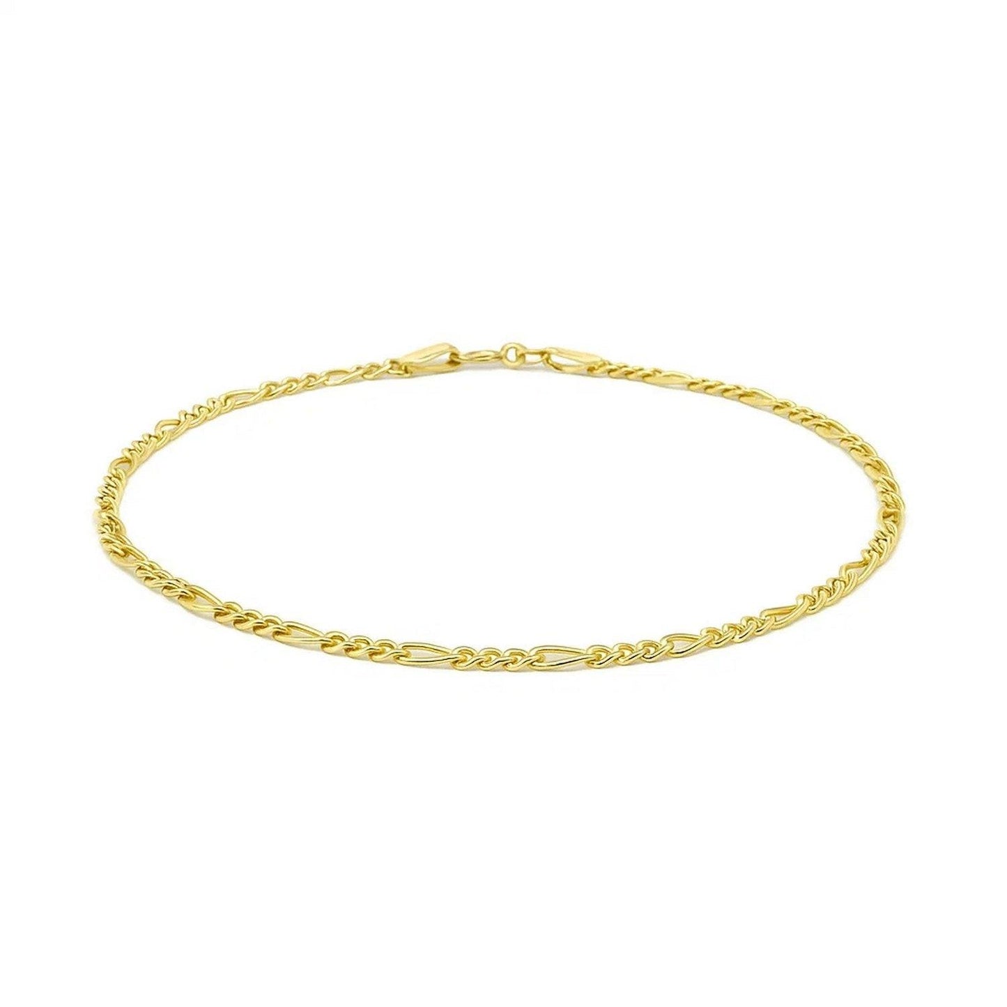 14k Yellow Gold Figaro Bracelet (1.90 mm)