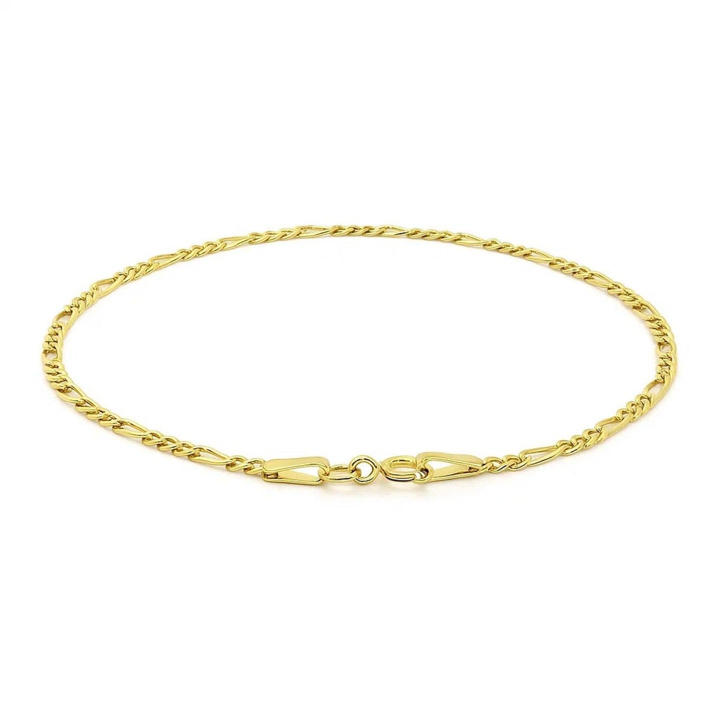 14k Yellow Gold Figaro Bracelet (1.90 mm)