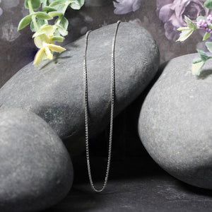 14k White Gold Classic Box Chain (0.85 mm)