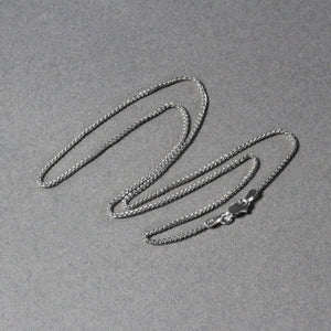 14k White Gold Diamond Cut Round Wheat Chain (1.20 mm)