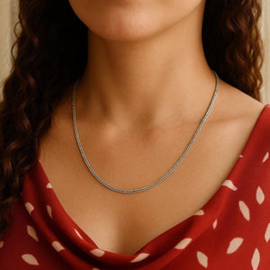 14k White Gold Square Wheat Chain (1.80 mm)