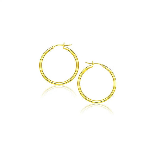 14k Yellow Gold Polished Hoop Earrings (2x20mm)