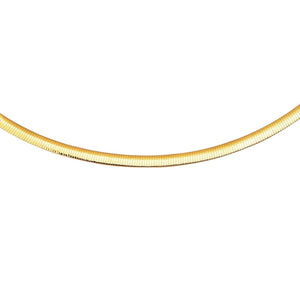 14K Yellow Gold And Silver Reversible Omega Chain Necklace (5.00 mm)
