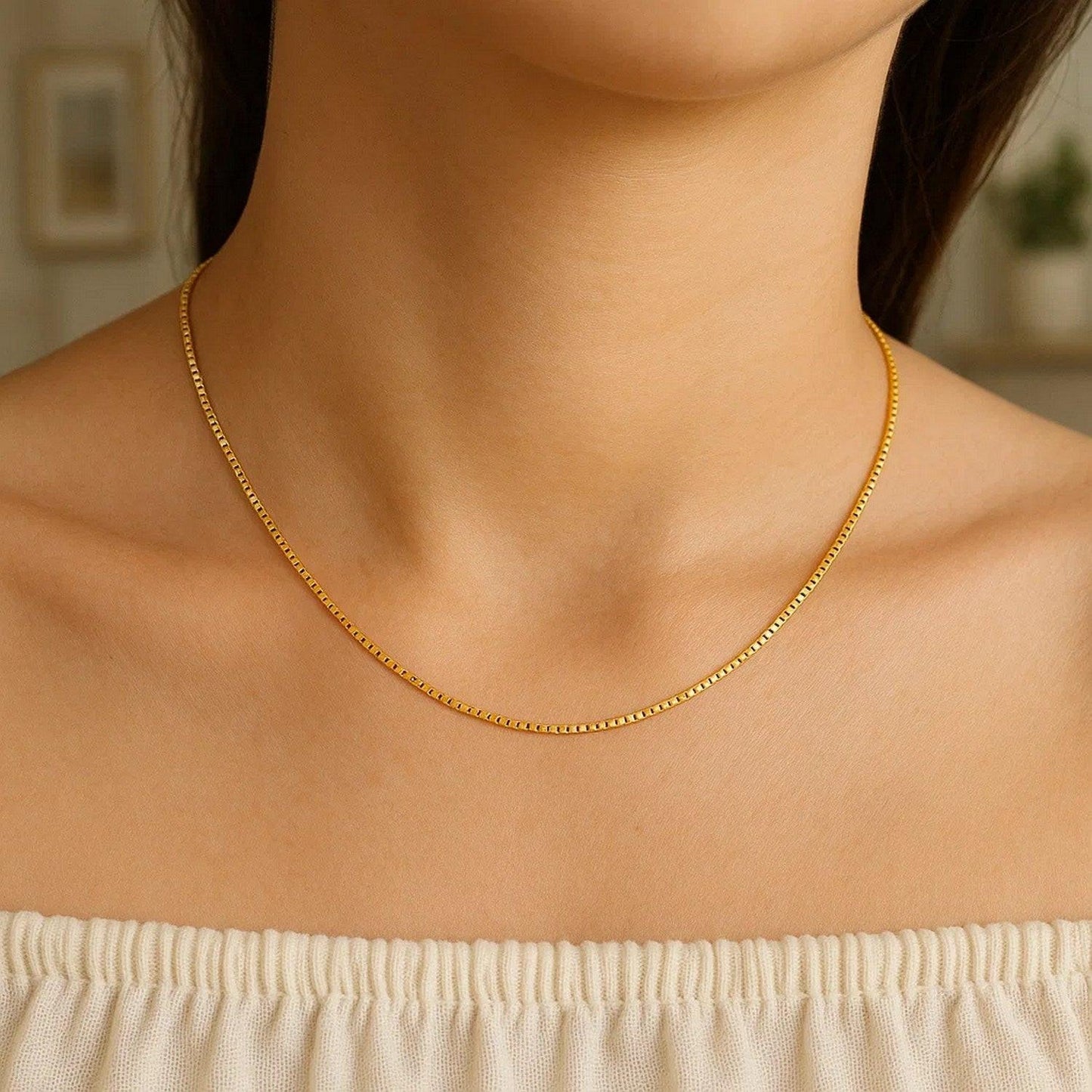 14k Yellow Gold Classic Box Chain (0.85 mm)