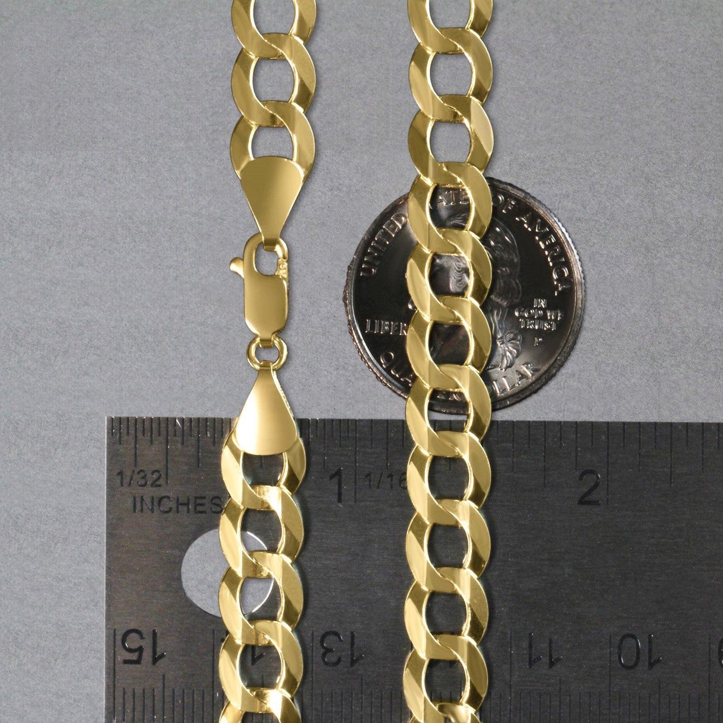 8.2mm 10k Yellow Gold Curb Chain (8.20 mm)