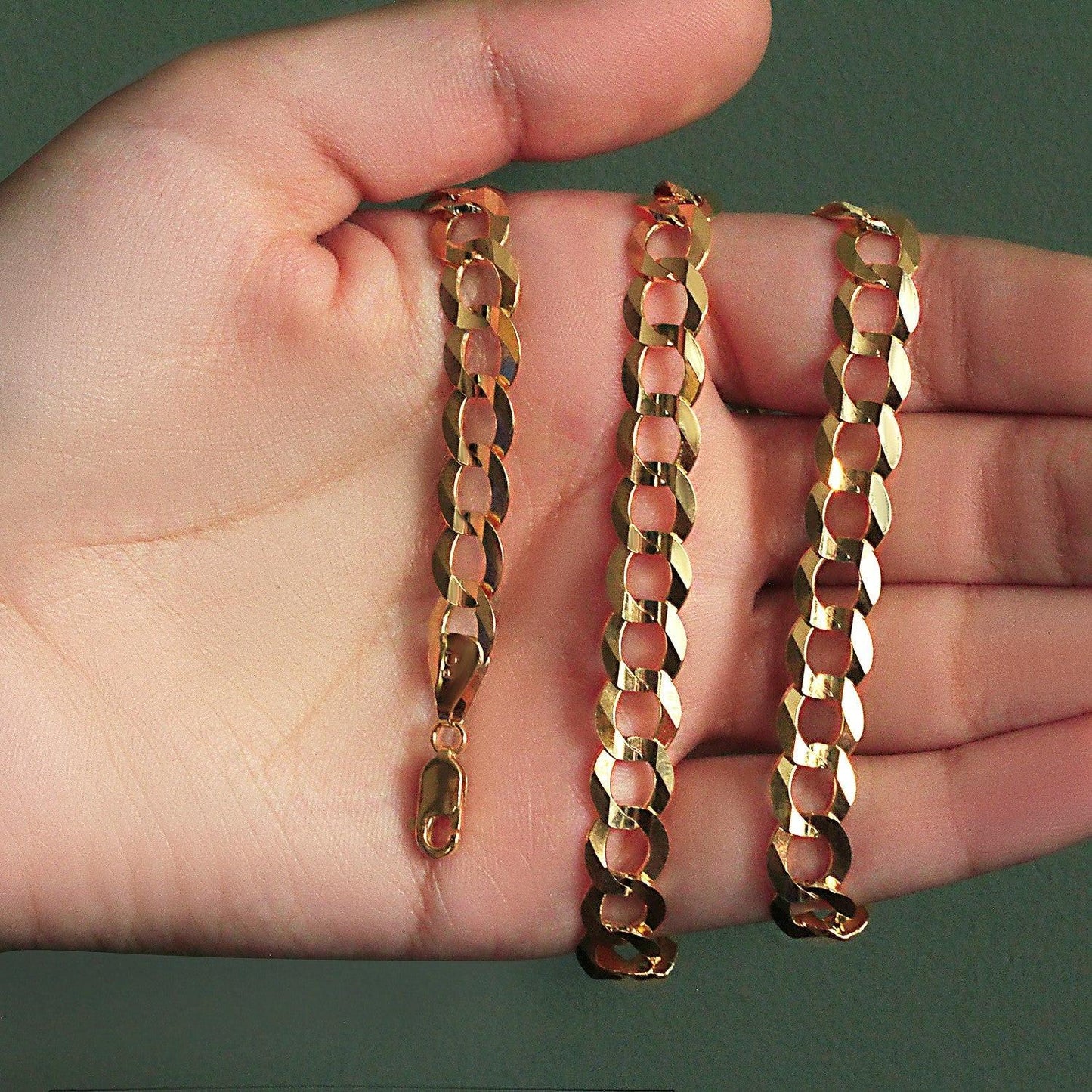 8.2mm 10k Yellow Gold Curb Chain (8.20 mm)
