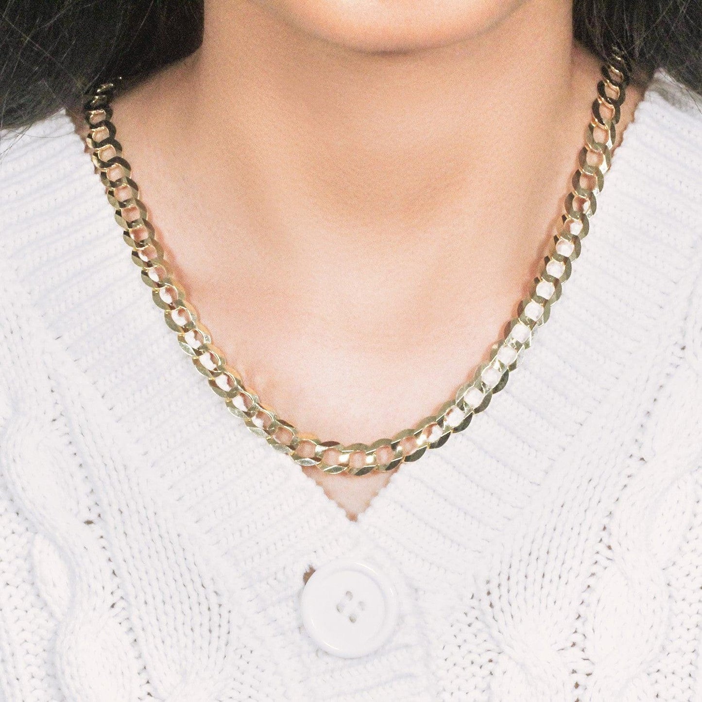 8.2mm 10k Yellow Gold Curb Chain (8.20 mm)