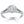 14k White Gold Diamond Halo Split Shank Engagement Ring