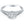 14k White Gold Diamond Halo Split Shank Engagement Ring
