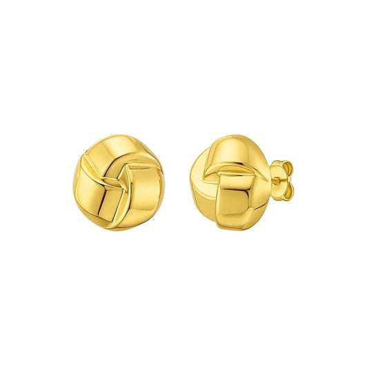 14k Yellow Gold Fancy Knot Stud Earrings