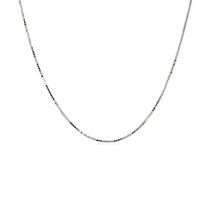 18k White Gold Box Chain 0.6mm (0.60 mm)