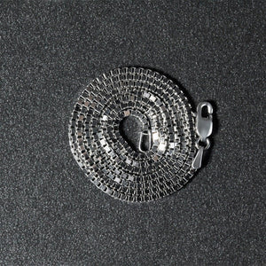 Sterling Silver Rhodium Plated Box Chain (1.30 mm)