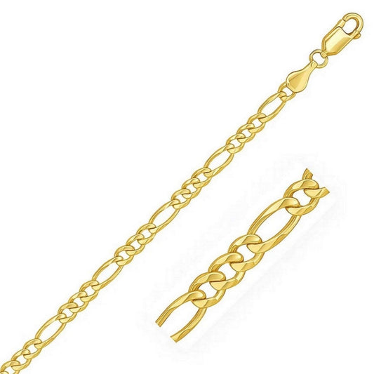 14k Yellow Gold Solid Figaro Chain (6.00 mm)