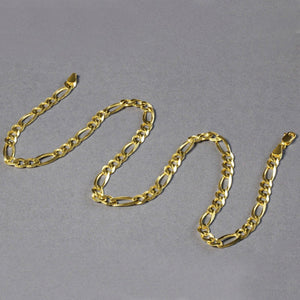 14k Yellow Gold Solid Figaro Chain (6.00 mm)