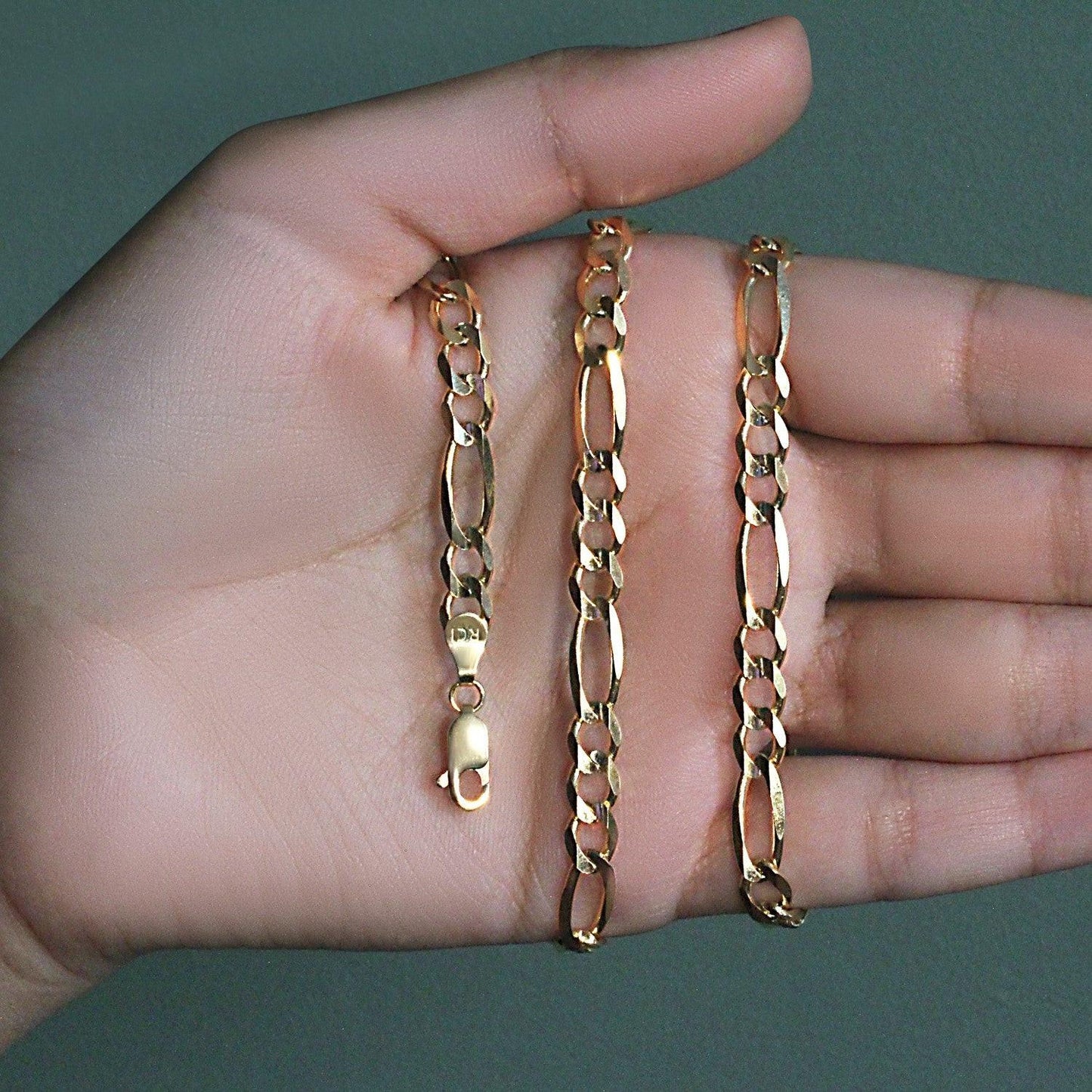 14k Yellow Gold Solid Figaro Chain (6.00 mm)