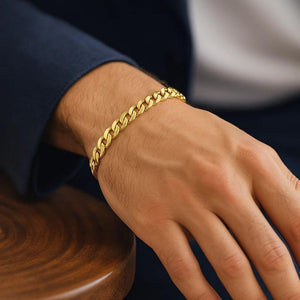 14k Yellow Gold Solid Miami Cuban Bracelet (6.00 mm)