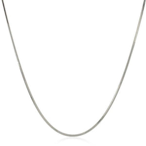 Rhodium Plated 1.3mm Sterling Silver Snake Style Chain (1.30 mm)