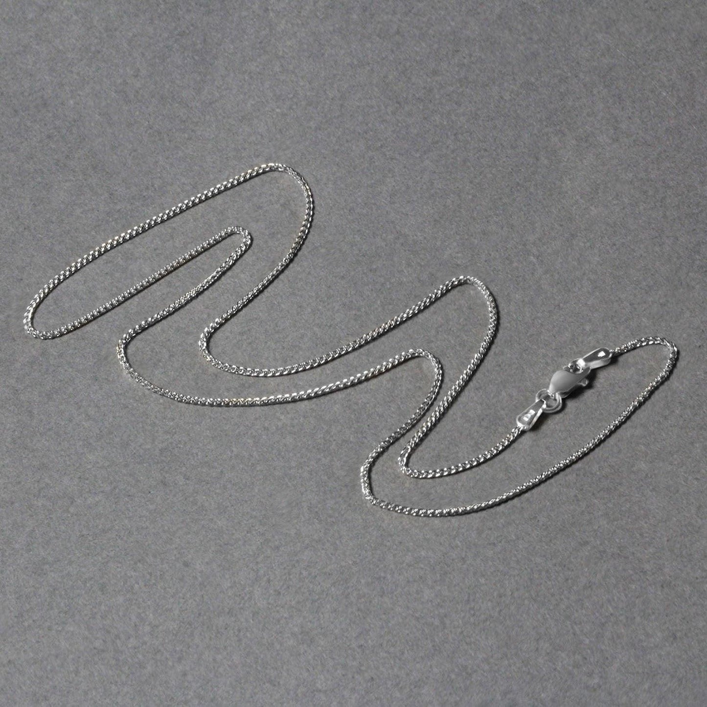 14k White Gold Diamond Cut Round Wheat Chain (1.00 mm)