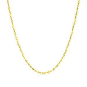 14k Yellow Gold Diamond-Cut Alternating Bead Chain (1.10 mm)