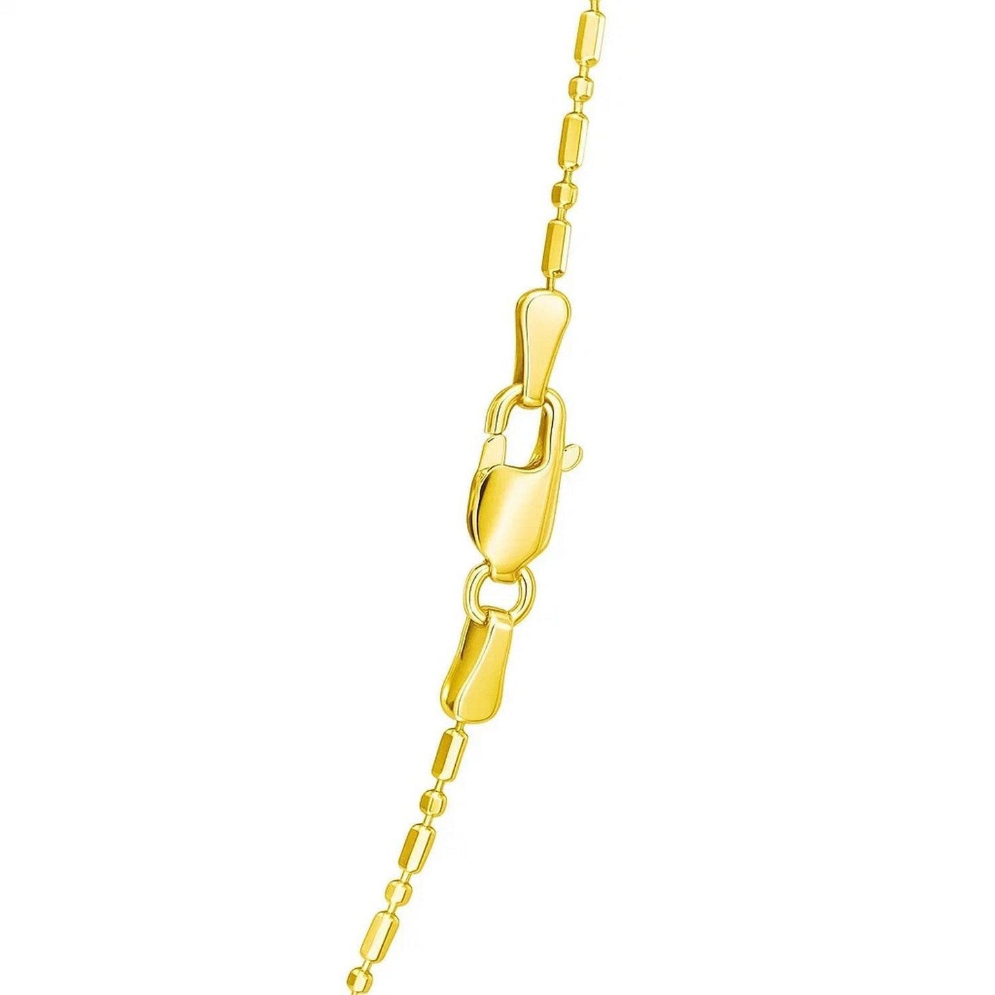 14k Yellow Gold Diamond-Cut Alternating Bead Chain (1.10 mm)