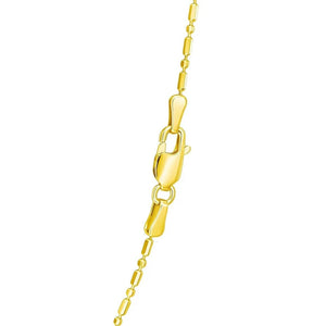 14k Yellow Gold Diamond-Cut Alternating Bead Chain (1.10 mm)