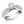 14k White Gold Cathedral Double Row Pave Diamond Engagement Ring
