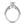 14k White Gold Cathedral Double Row Pave Diamond Engagement Ring