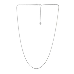 14k White Gold Adjustable Popcorn Chain (1.00 mm)