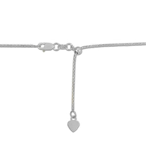14k White Gold Adjustable Popcorn Chain (1.00 mm)