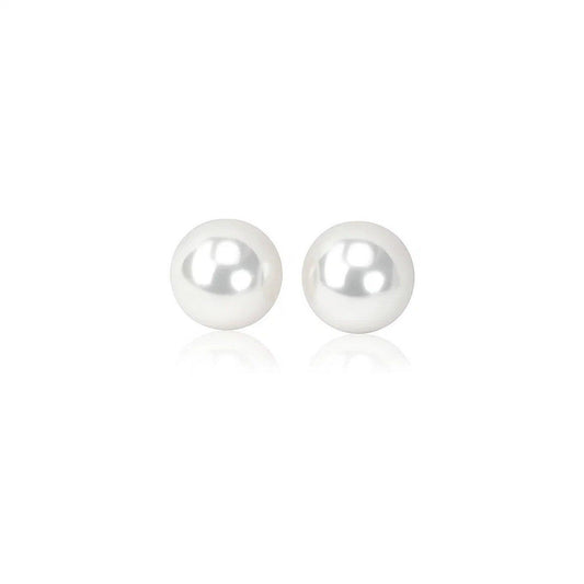 14k Yellow Gold Freshwater Cultured White Pearl Stud Earrings (5mm)